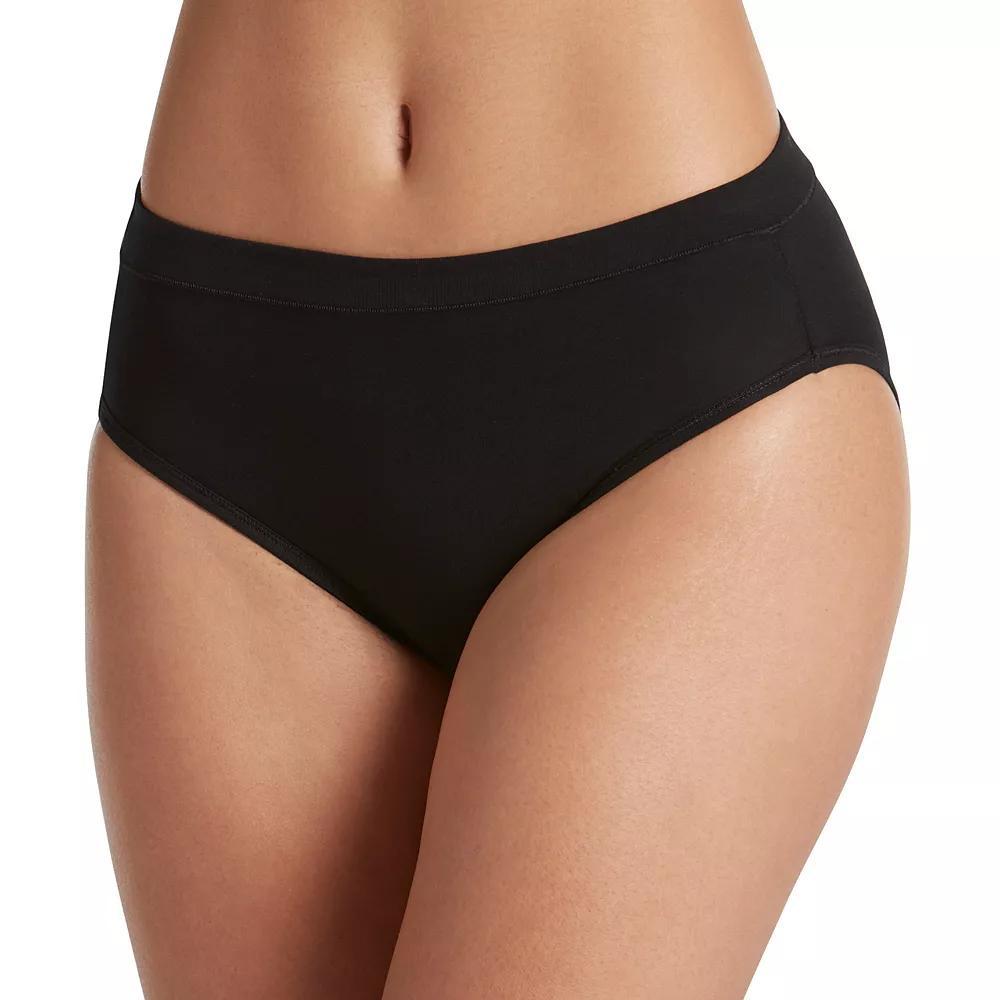 Women's Jockey® Cotton Stretch Hi-Cut Panty 1555, Just Past Black Product Image