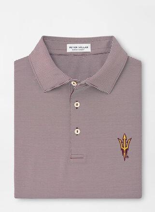 Peter Millar Mens Arizona State Jubilee Stripe Performance Polo | Color: Maroon | Size: XXL Product Image