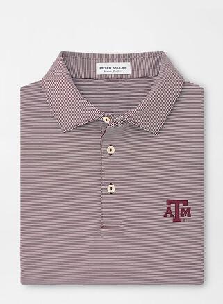 Peter Millar Mens Texas A&M Jubilee Stripe Performance Polo | Color: Maroon | Size: S Product Image