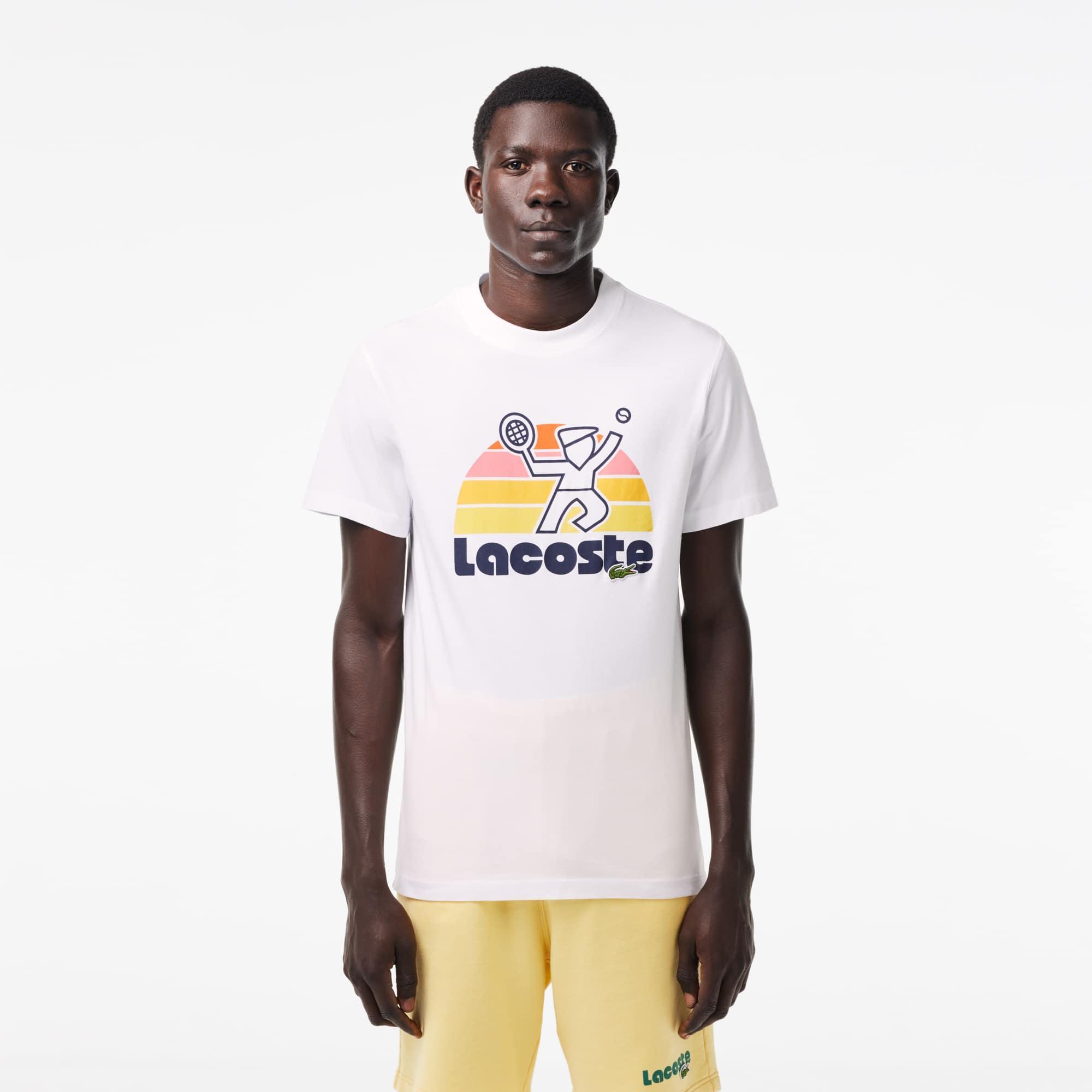 Men's Washed Effect Tennis Print T-Shirt Product Image