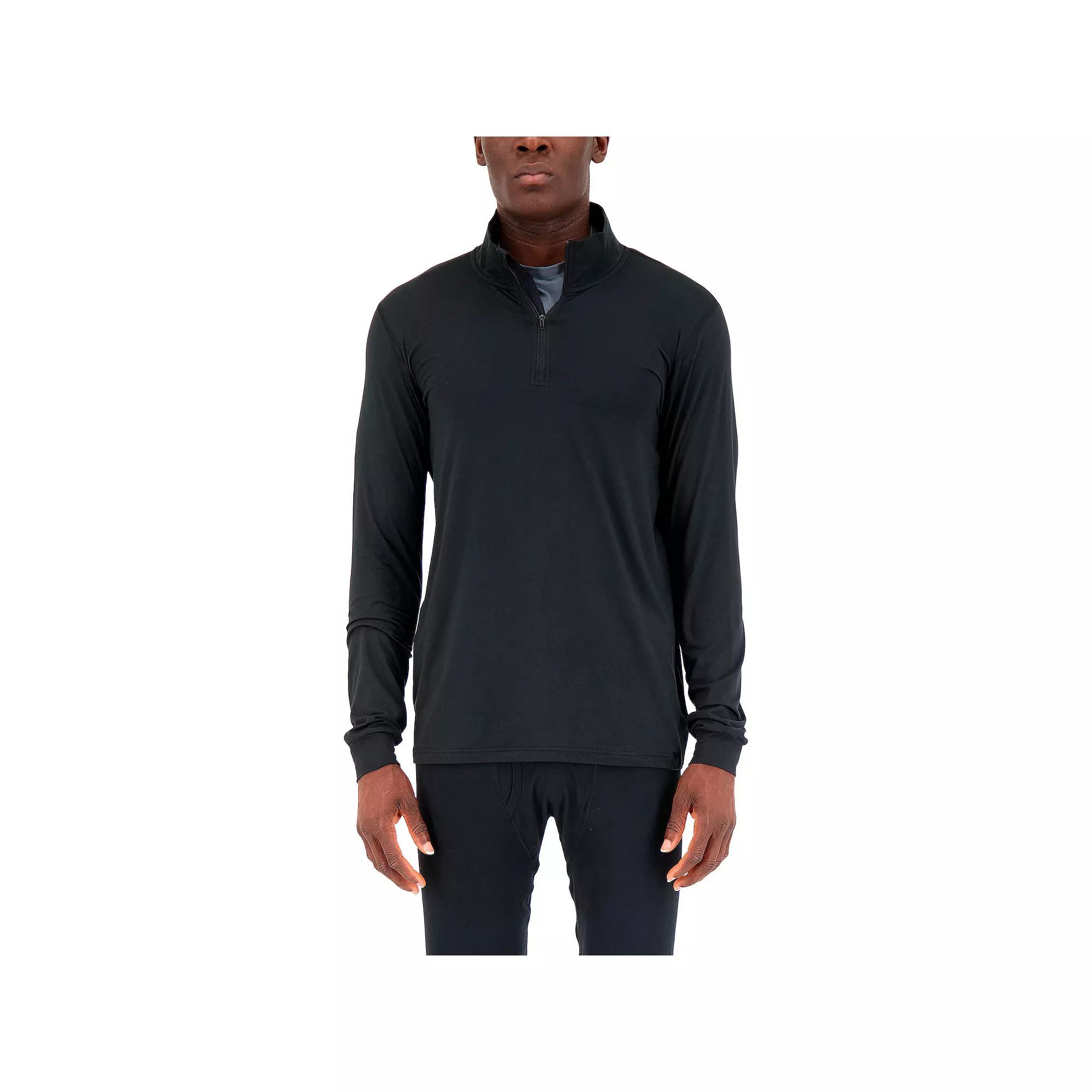 Men's Heat Holders Warm Quarter-Zip Baselayer Top, Size: Regular, Black Product Image