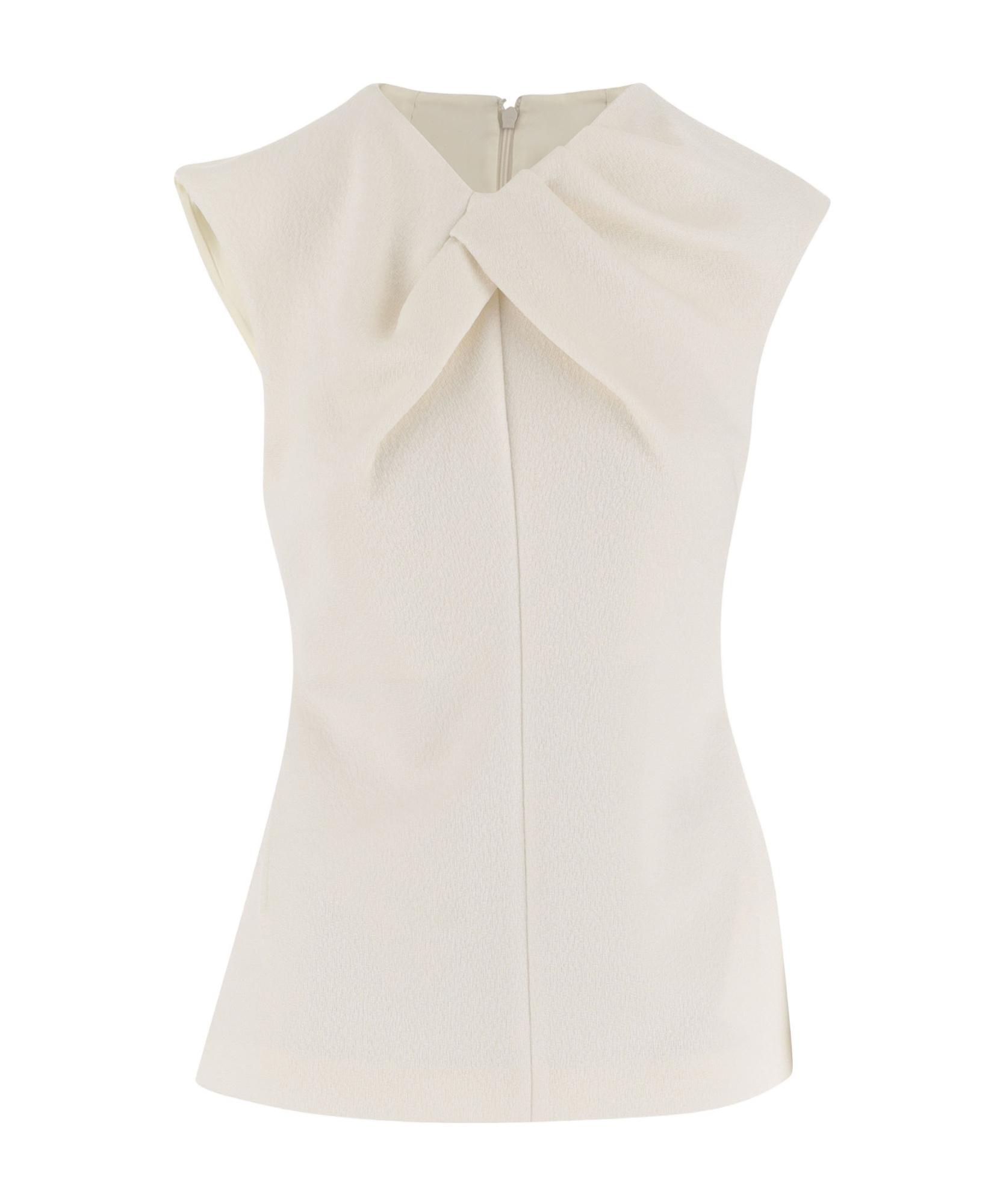 JIL SANDER Round Collar Sleeveless Blouse In White Product Image