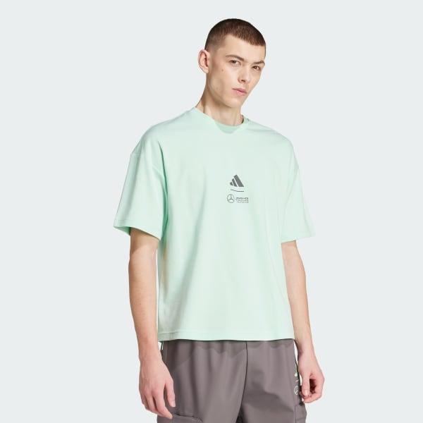 adidas Mercedes - AMG Petronas Formula One Team Premium Woven Tee Frozen Green XL Mens Product Image