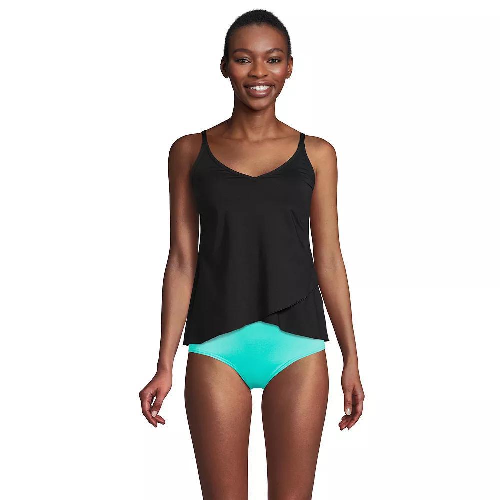 Women's Lands' End Chlorine Resistant Tulip Hem Tankini Swimsuit Top, Size: Small Long, Deep  Blue Product Image