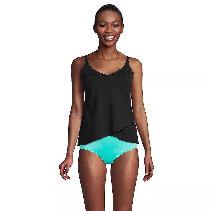 Women's Lands' End Chlorine Resistant Tulip Hem Tankini Swimsuit Top, Size: Small Long, Deep  Blue Product Image