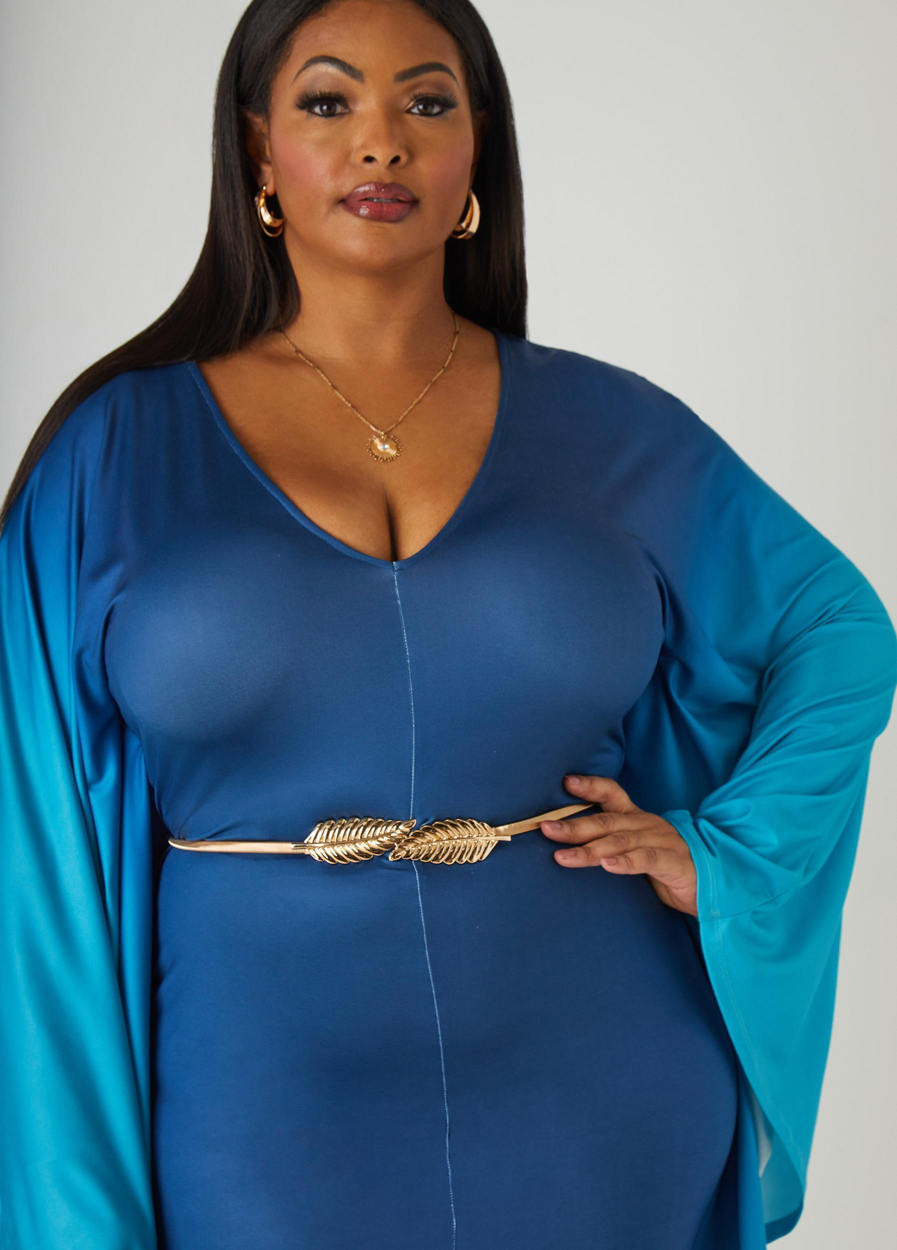 Ombre Belted Kaftan Dress Product Image
