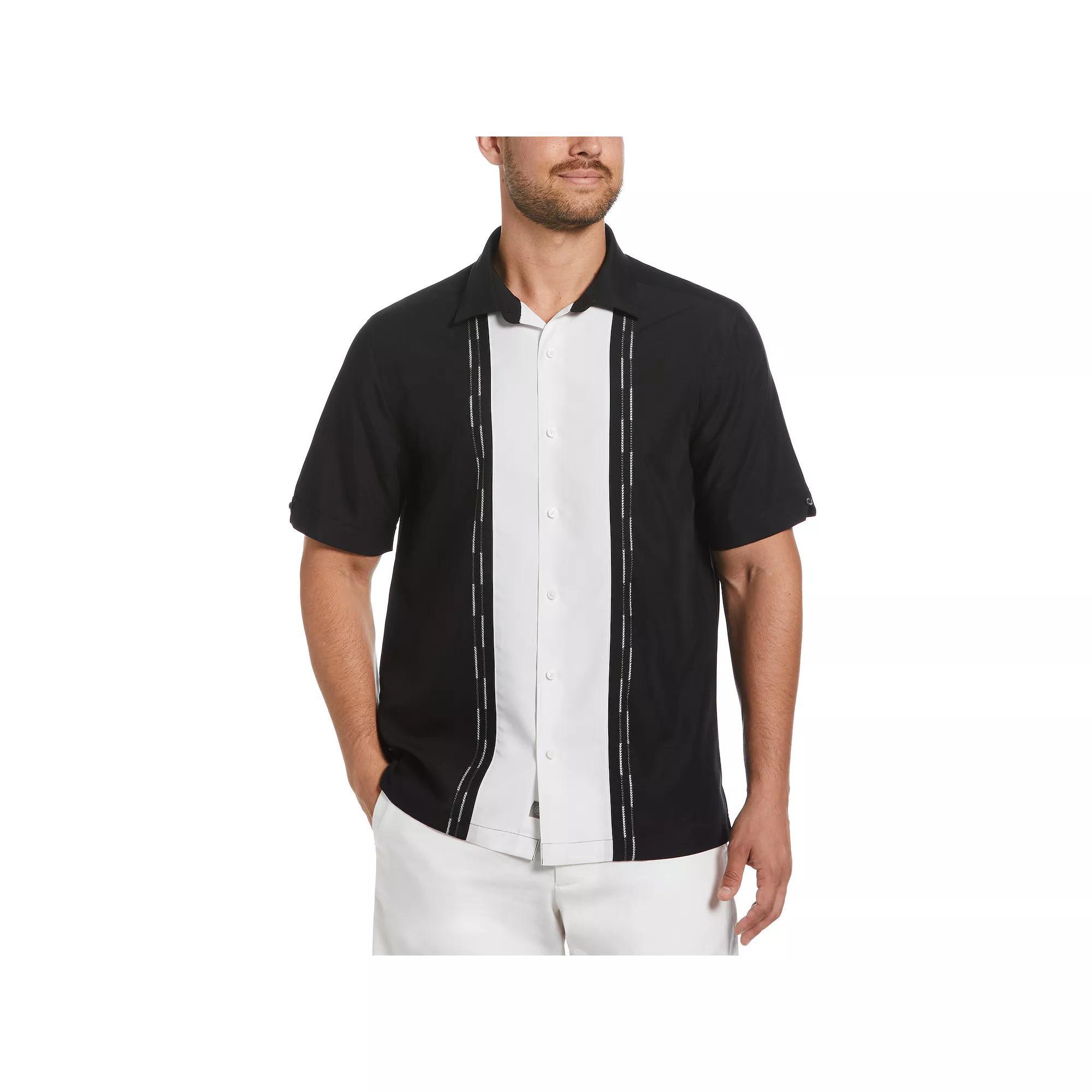 Men's Cubavera Colorblock Embroidered Short Sleeve Button-Down Shirt, Size: Medium, Pink Product Image