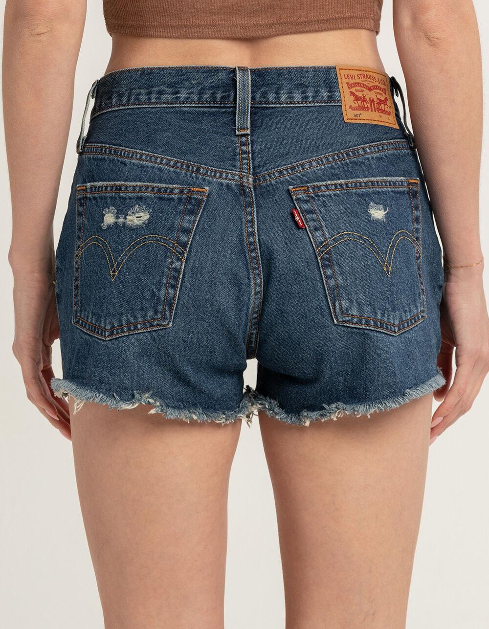LEVI'S 501 High Rise Womens Denim Shorts - Blame Game - DARK INDIGO Product Image