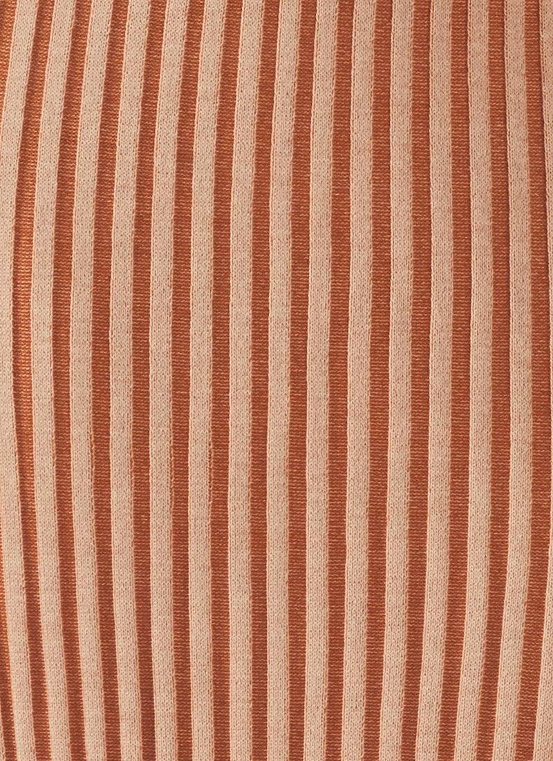 Aubrey Two-Tone Rib Top - Terracotta Product Image