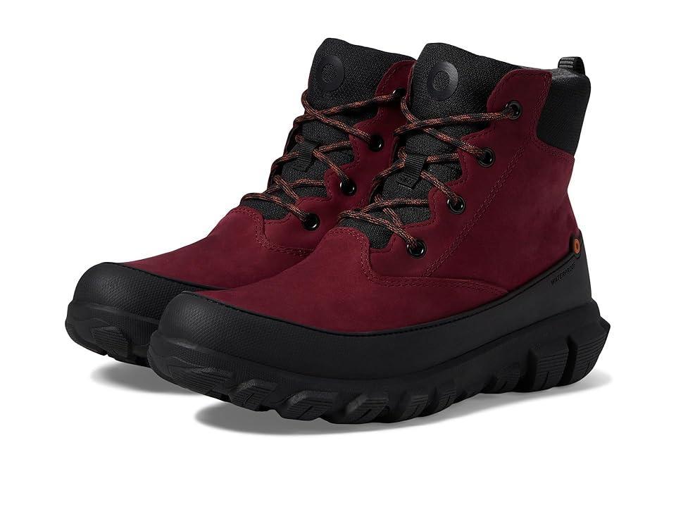 Bogs Cedar Mid Lace (Garnet) Women's Rain Boots Product Image