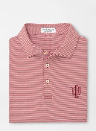 Peter Millar Mens Indiana Jubilee Stripe Performance Polo | Color: Crimson | Size: L Product Image