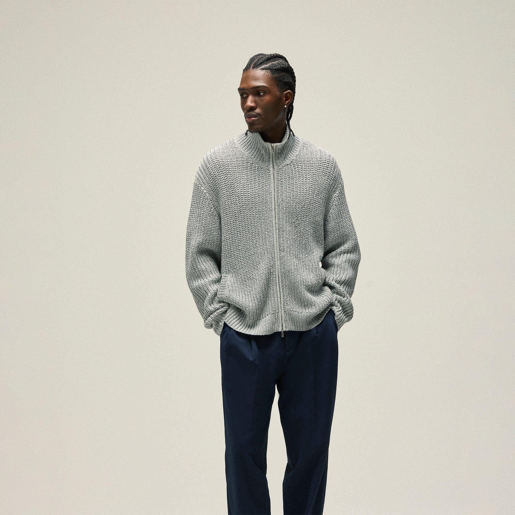 &Kin Reflective Wyona Full Zip Sweater - Silver Male Product Image