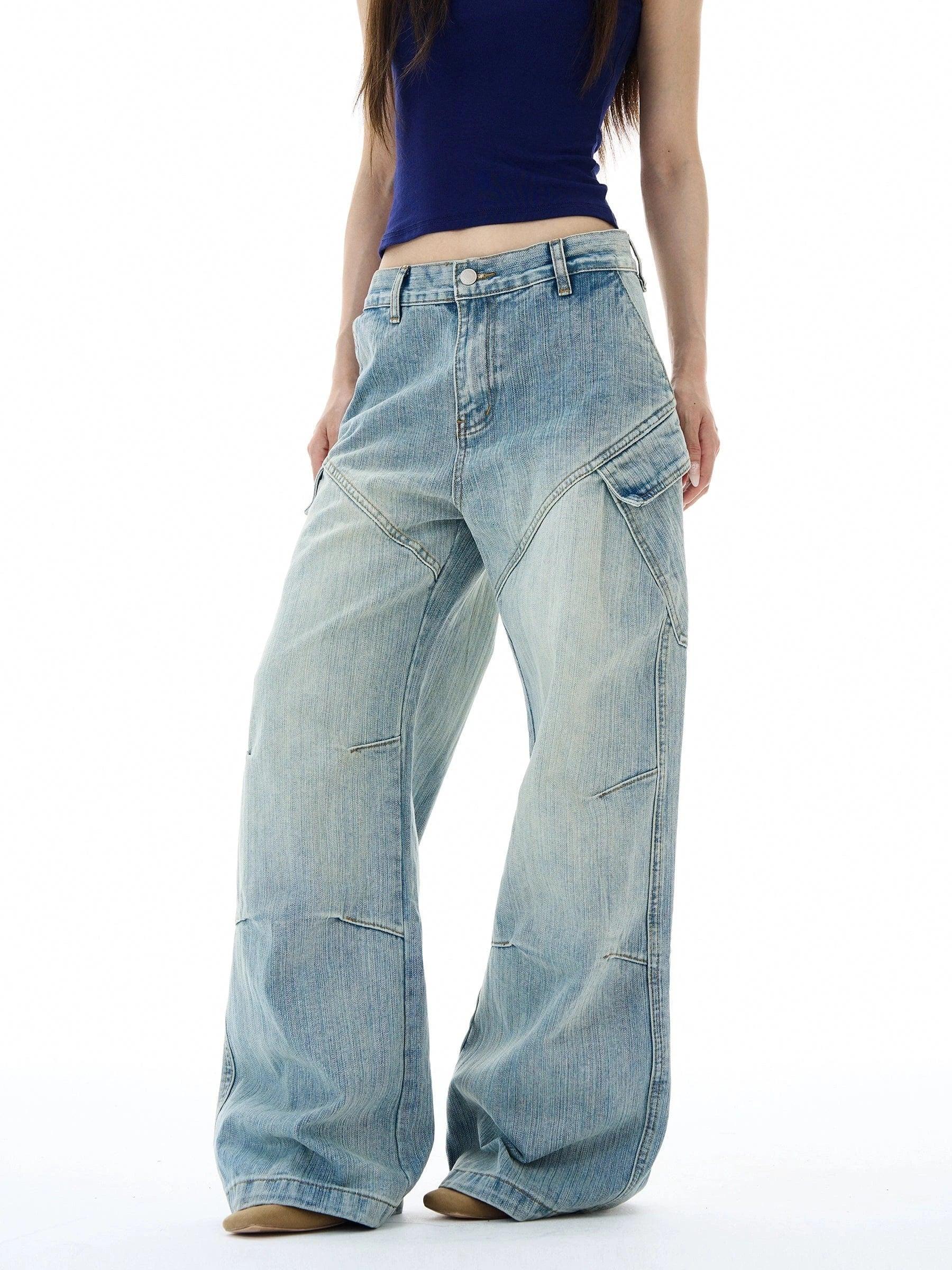 RT No. 19564 CARPENTER DENIM BLUE BAGGY JEANS Product Image