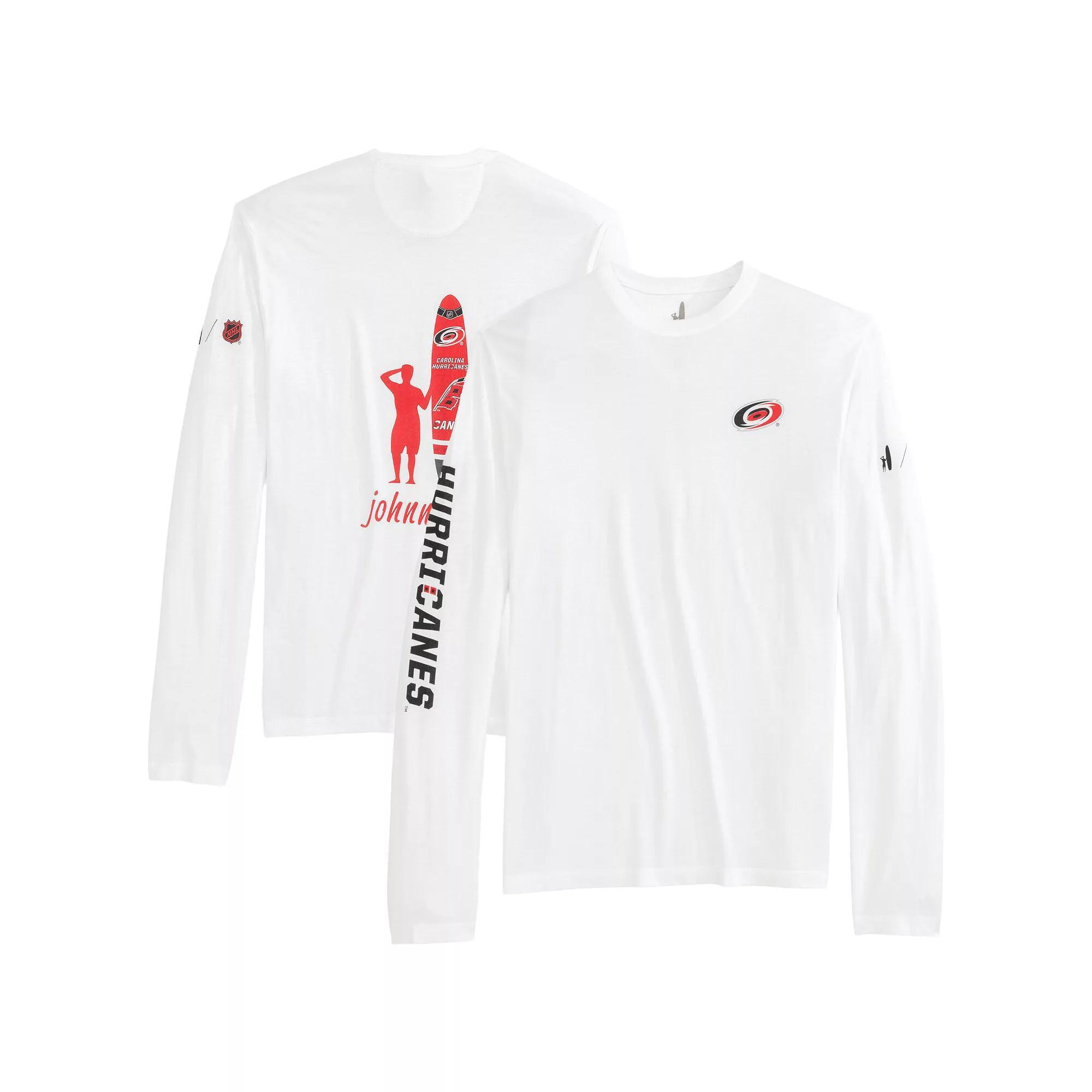 Men's johnnie-O White Carolina Hurricanes Adam Long Sleeve T-Shirt, Size: 2XL Product Image