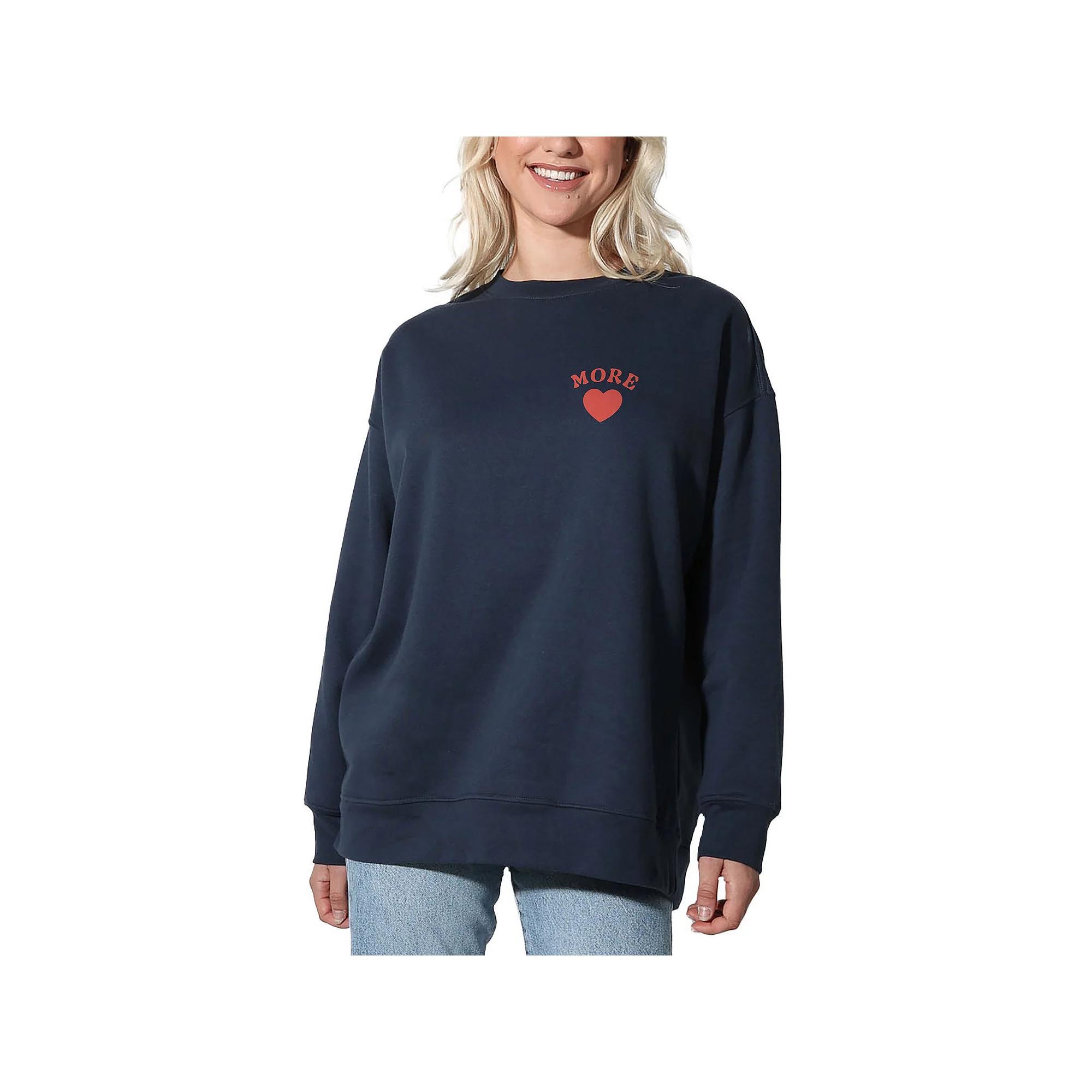 Women's Suburban Riot More Love EMB Oversized Graphic Sweatshirt, Girl's, Size: Small, Blue Product Image