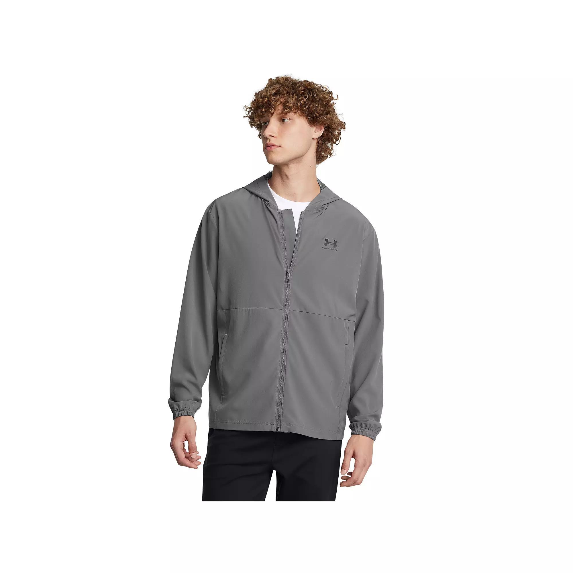 Men's Under Armour Vibe Woven Hooded Windbreaker Jacket, Size: XXL, Marine Od Green Product Image
