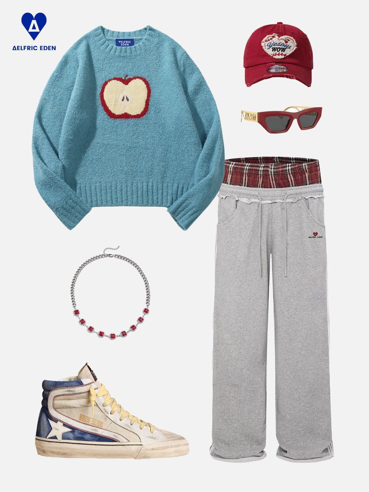 Aelfric Eden Apple Graphic Cropped Sweater Female Product Image