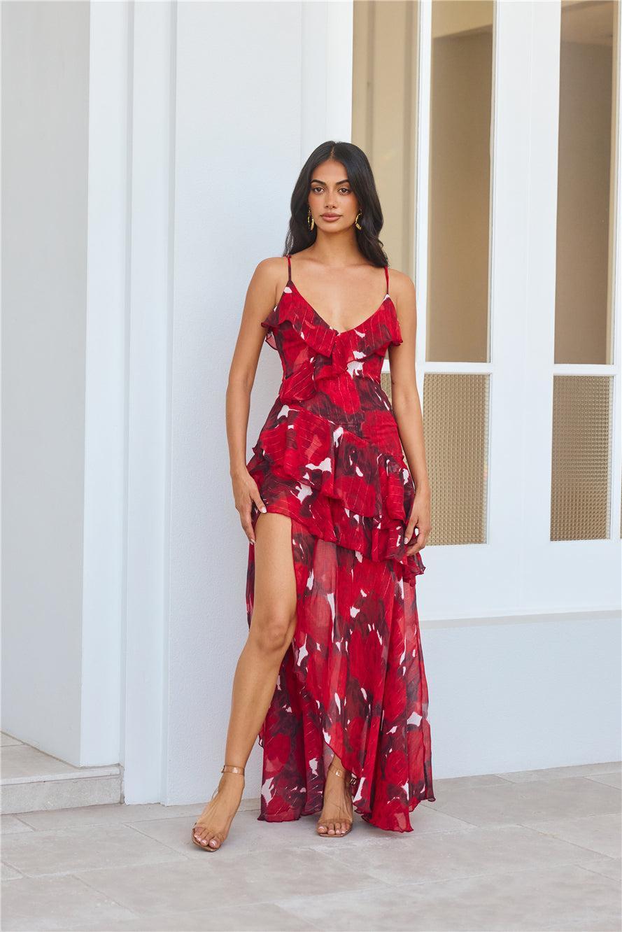 Saffron Breeze Maxi Dress Red Product Image