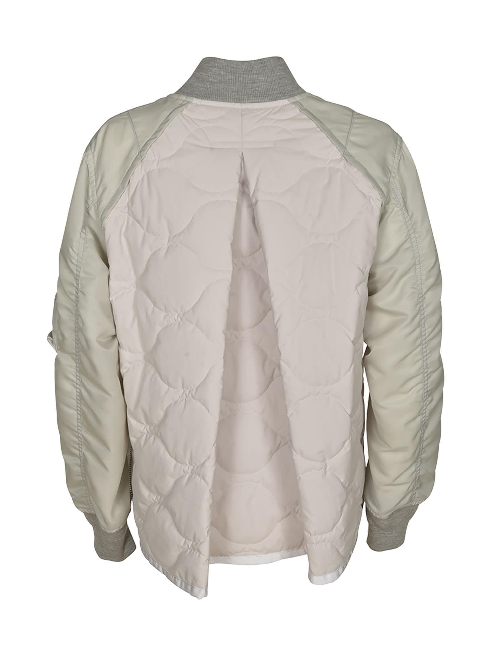SACAI Quilted Zip Jacket In Ecru Product Image
