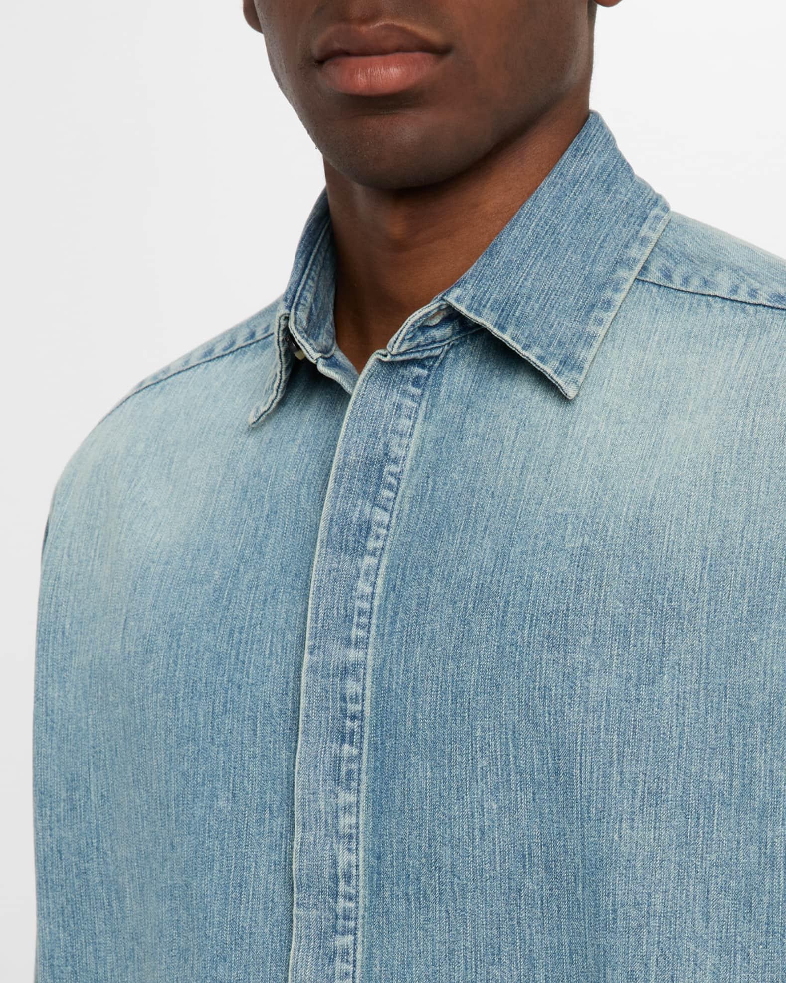 Mens Denim Button-Down Shirt Product Image
