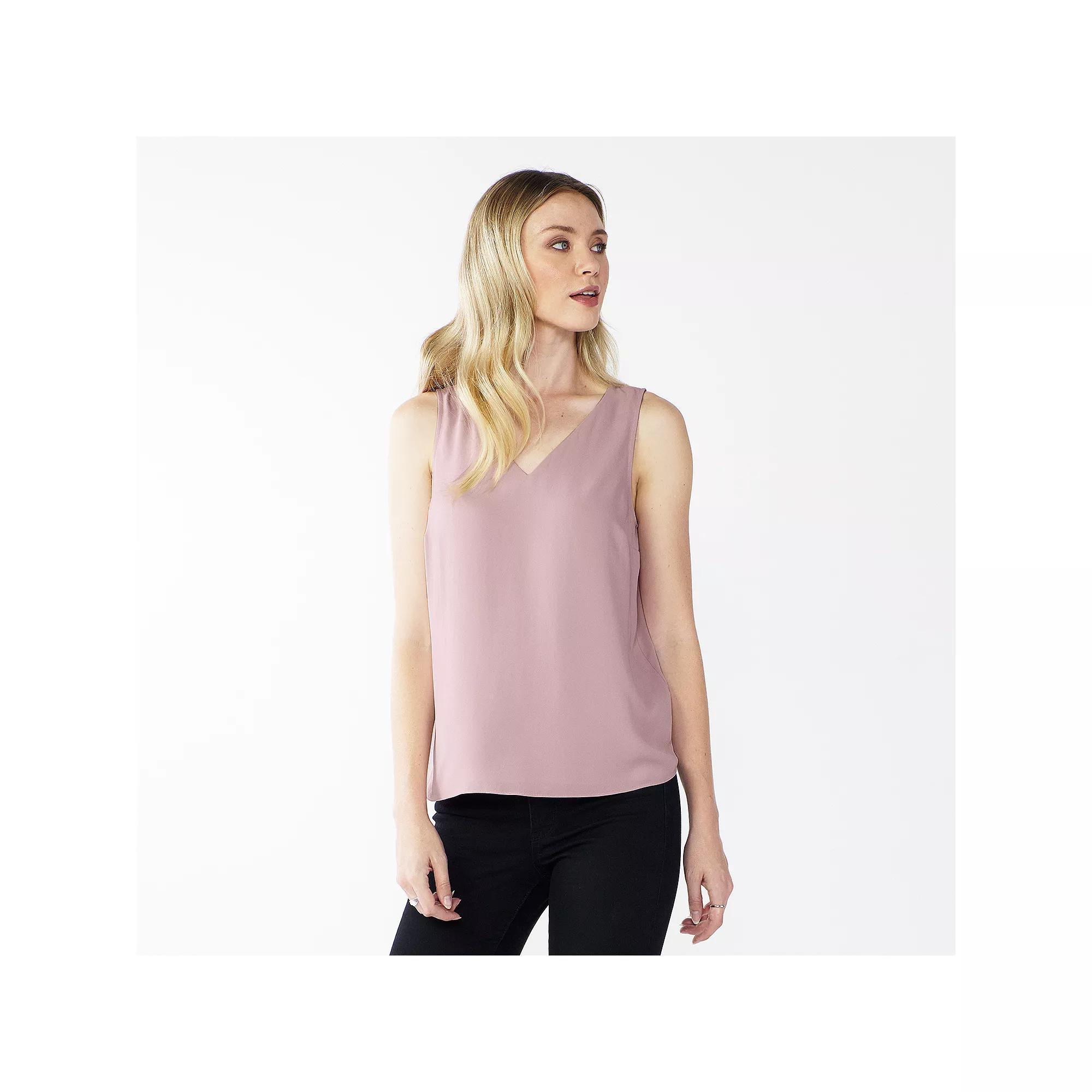 Women's Nine West V-Neck Tank Top, Size: Small, Washed Purple Product Image