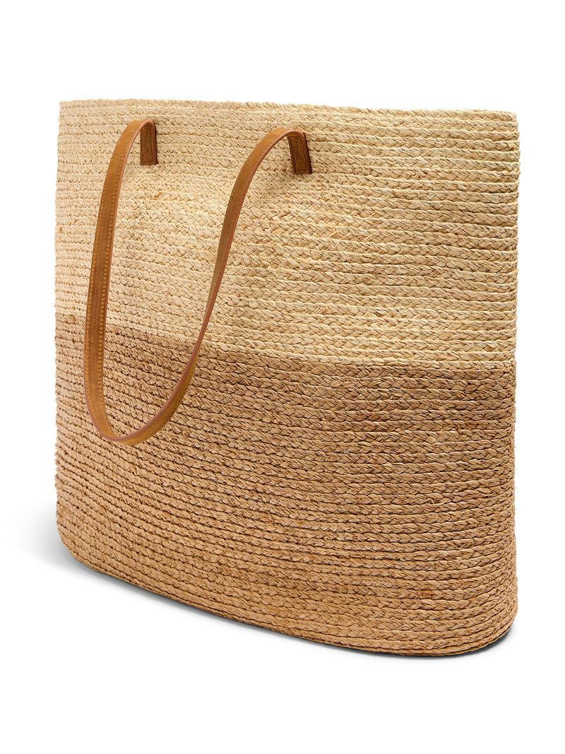 Raffia Colorblock Tote - Natural Product Image