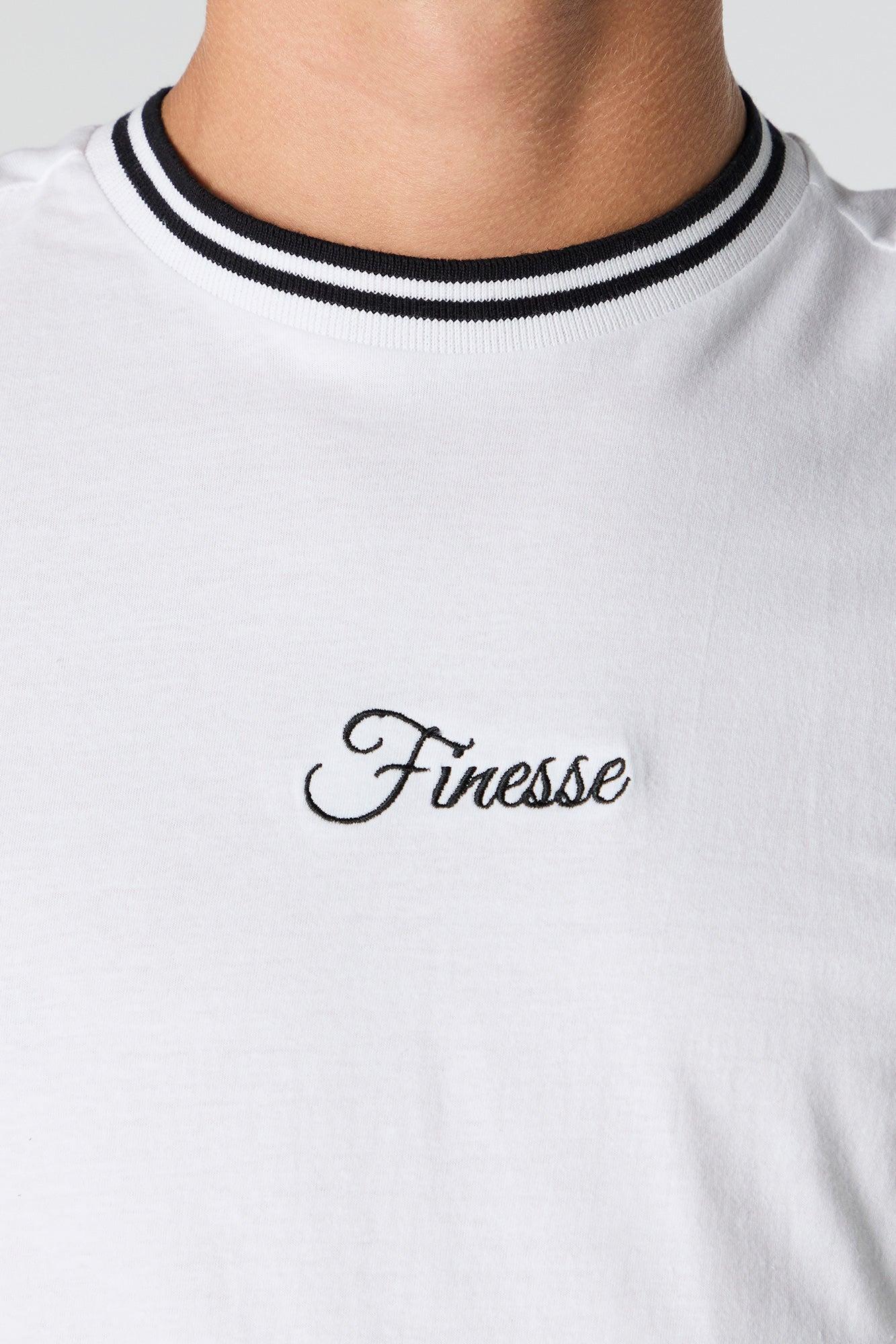 Finesse Embroidered Contrast Trim T-Shirt Male Product Image
