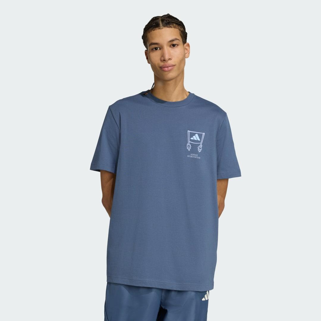 adidas Stadium Crowd Loose Graphic Tee Black L Mens Product Image