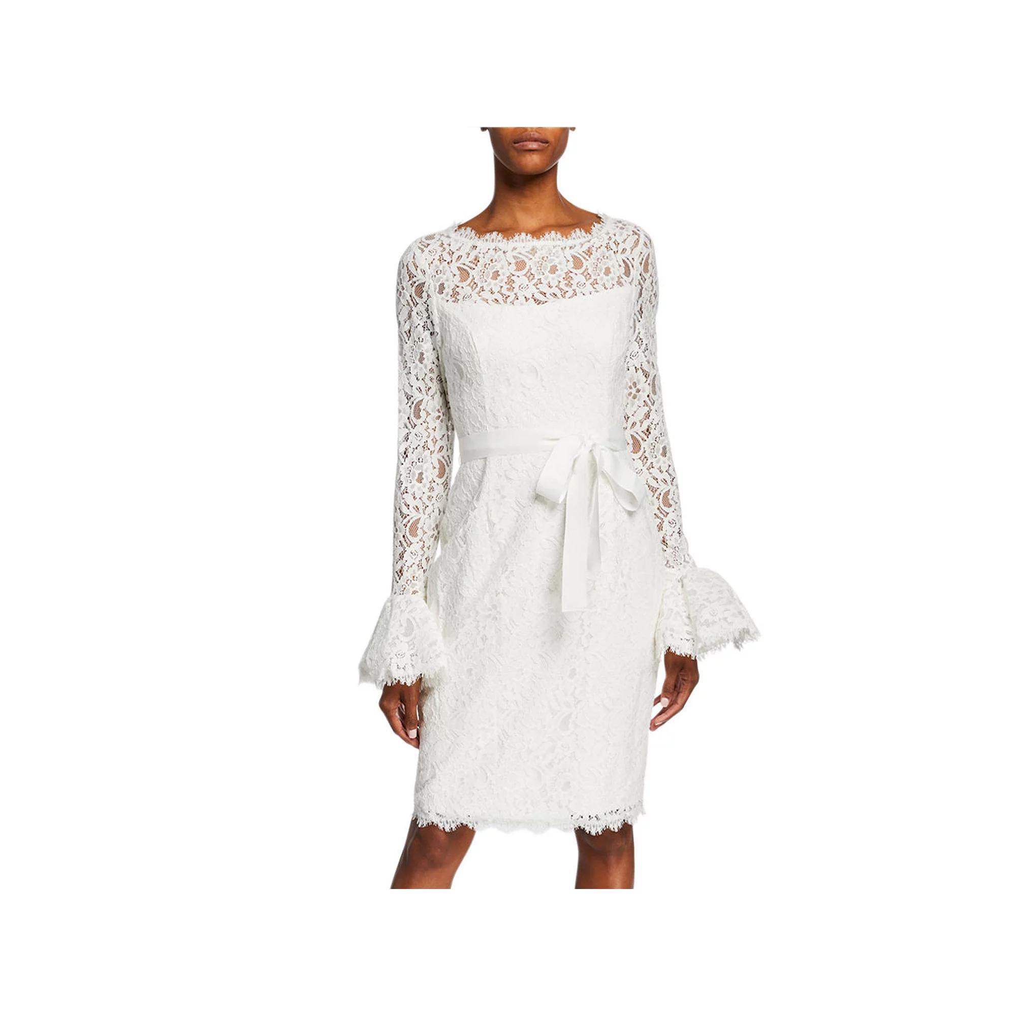 Womens Focus By Shani Ruffle Sleeve Lace Dress Product Image