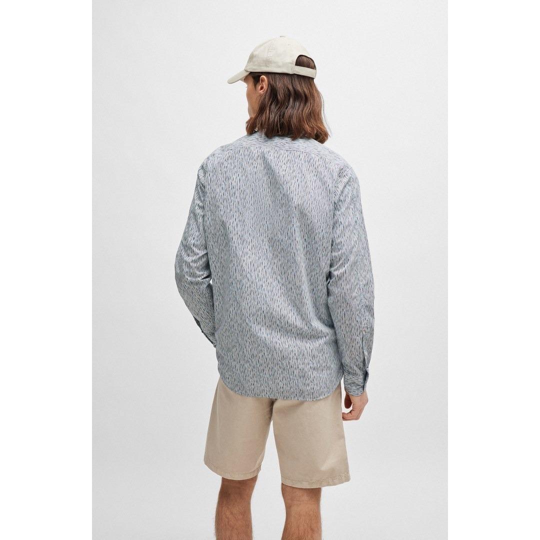 HUGO BOSS Regular-fit Shirt In Printed Cotton Poplin In White Product Image