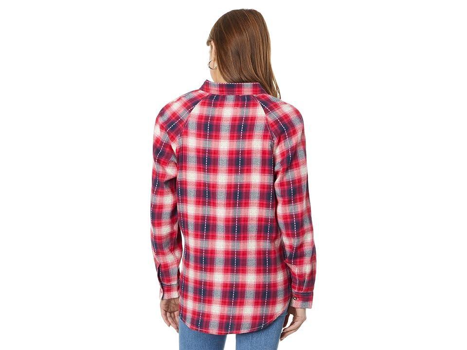 Lucky Brand Oversized Plaid Tunic Clover Plaid) Women's Clothing Product Image