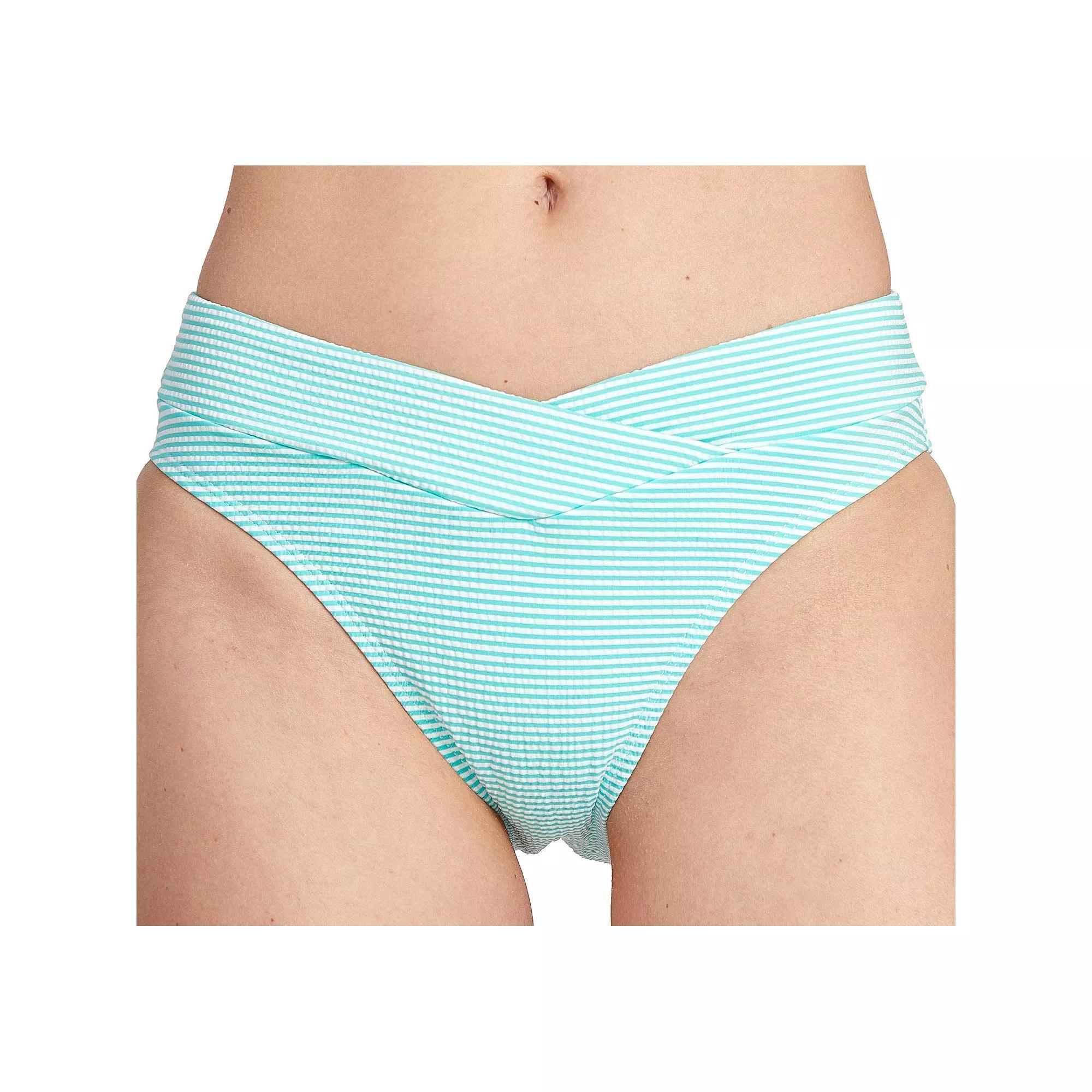 Juniors' Cyn & Luca V-Front Hip Minimizer Bikini Bottoms, Women's, Size: Medium, Green Product Image