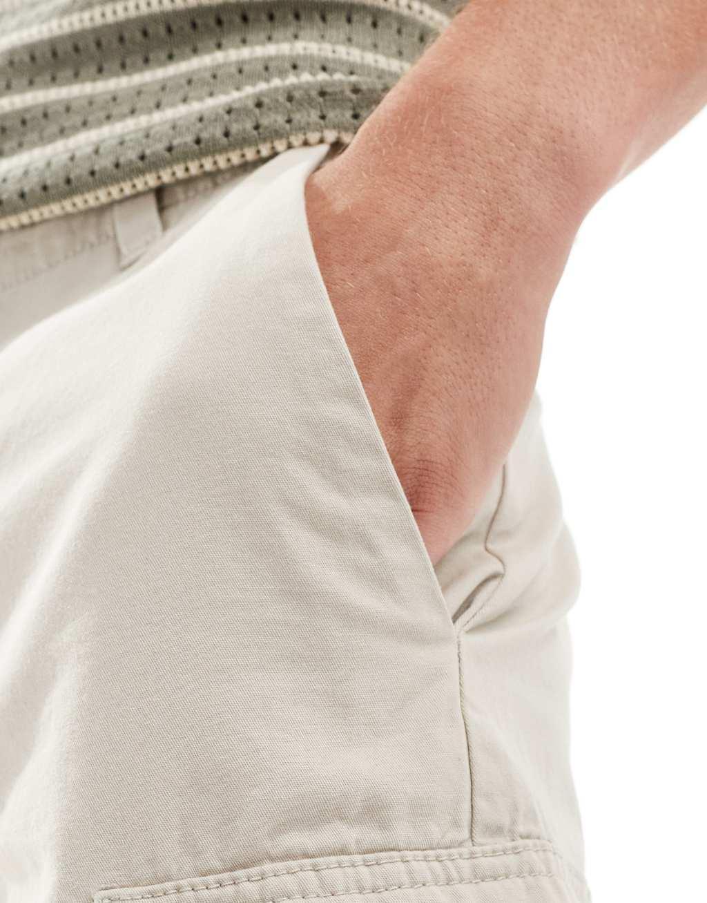 French Connection cargo shorts in stone Product Image