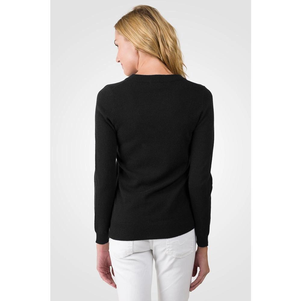 JENNIE LIU Women's 100% Pure Cashmere Long Sleeve Crew Neck Pullover Sweater Product Image