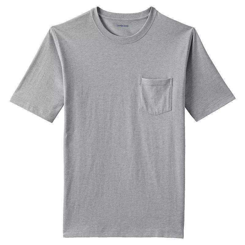 Big & Tall Lands' End Super Pocket Tee, Men's, Size: Large Tall, Gray Grey Product Image
