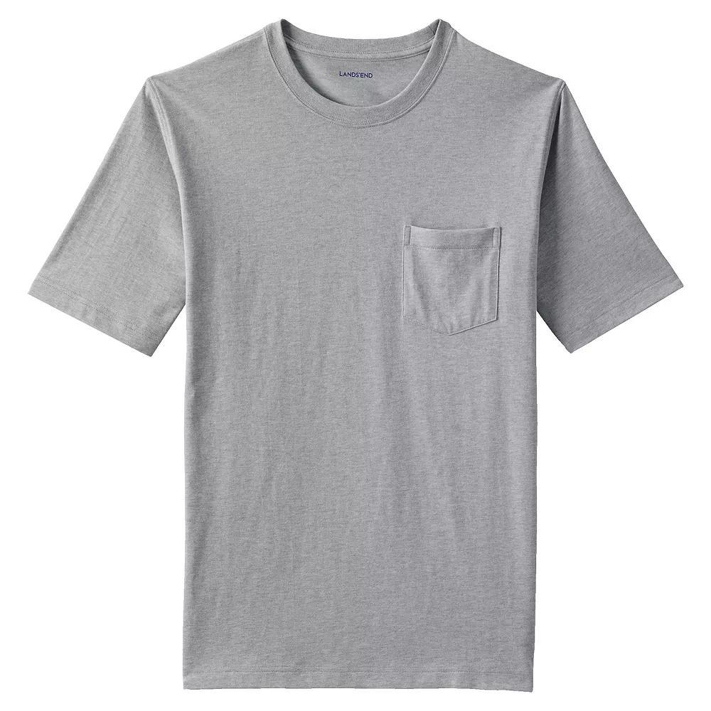 Big & Tall Lands' End Super Pocket Tee, Men's, Size: Large Tall, Gray Grey Product Image