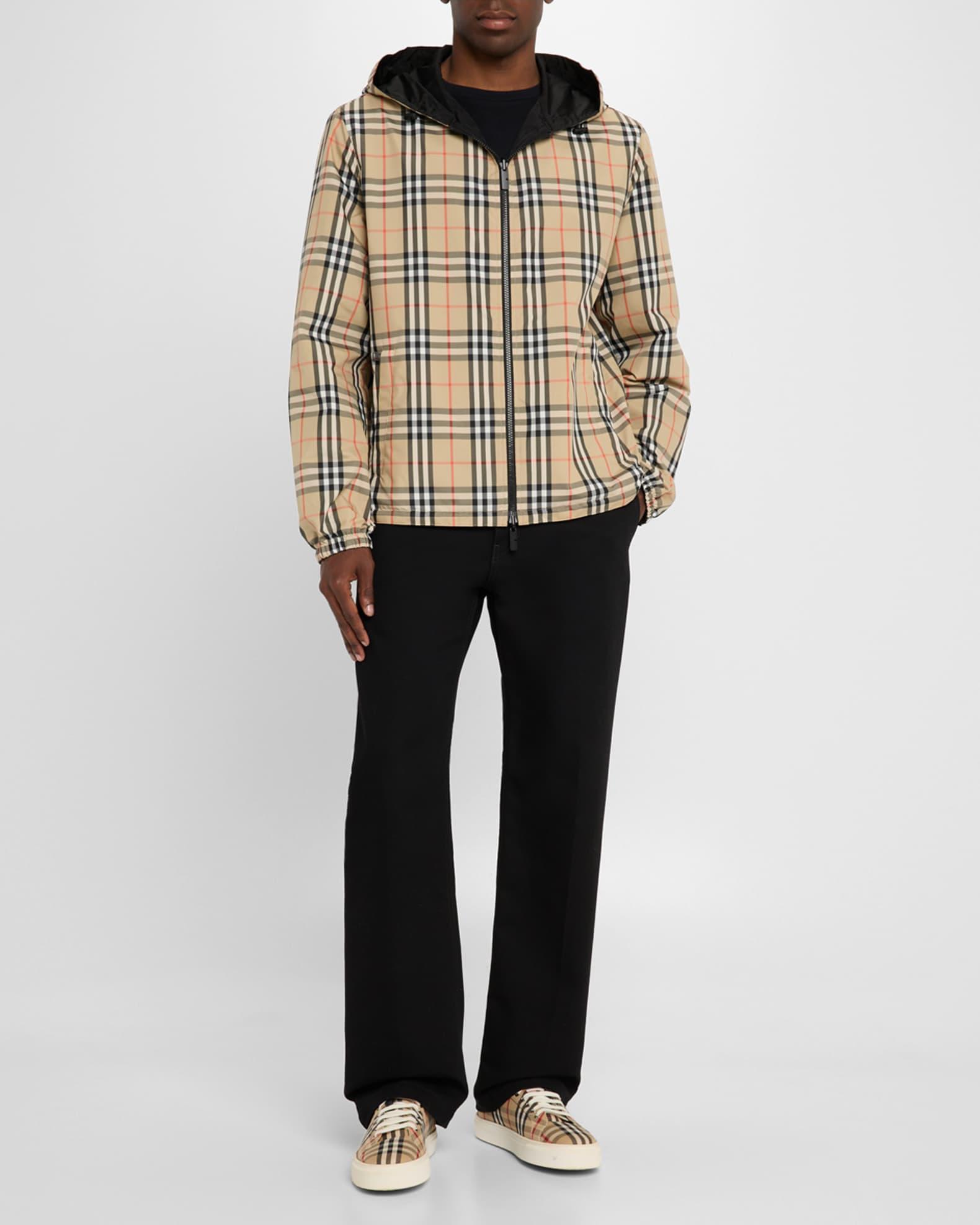 Men's Check Hooded Jacket Product Image