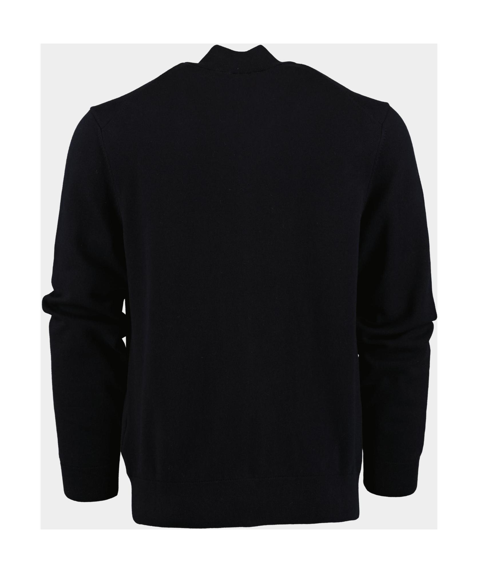 HUGO BOSS High-neck Cotton Cardigan In Black Product Image