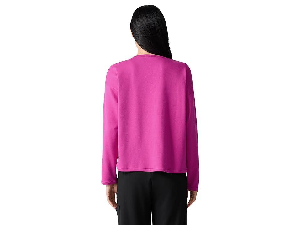 Eileen Fisher Round Neck Cropped Box Top (Wren) Women's Clothing Product Image
