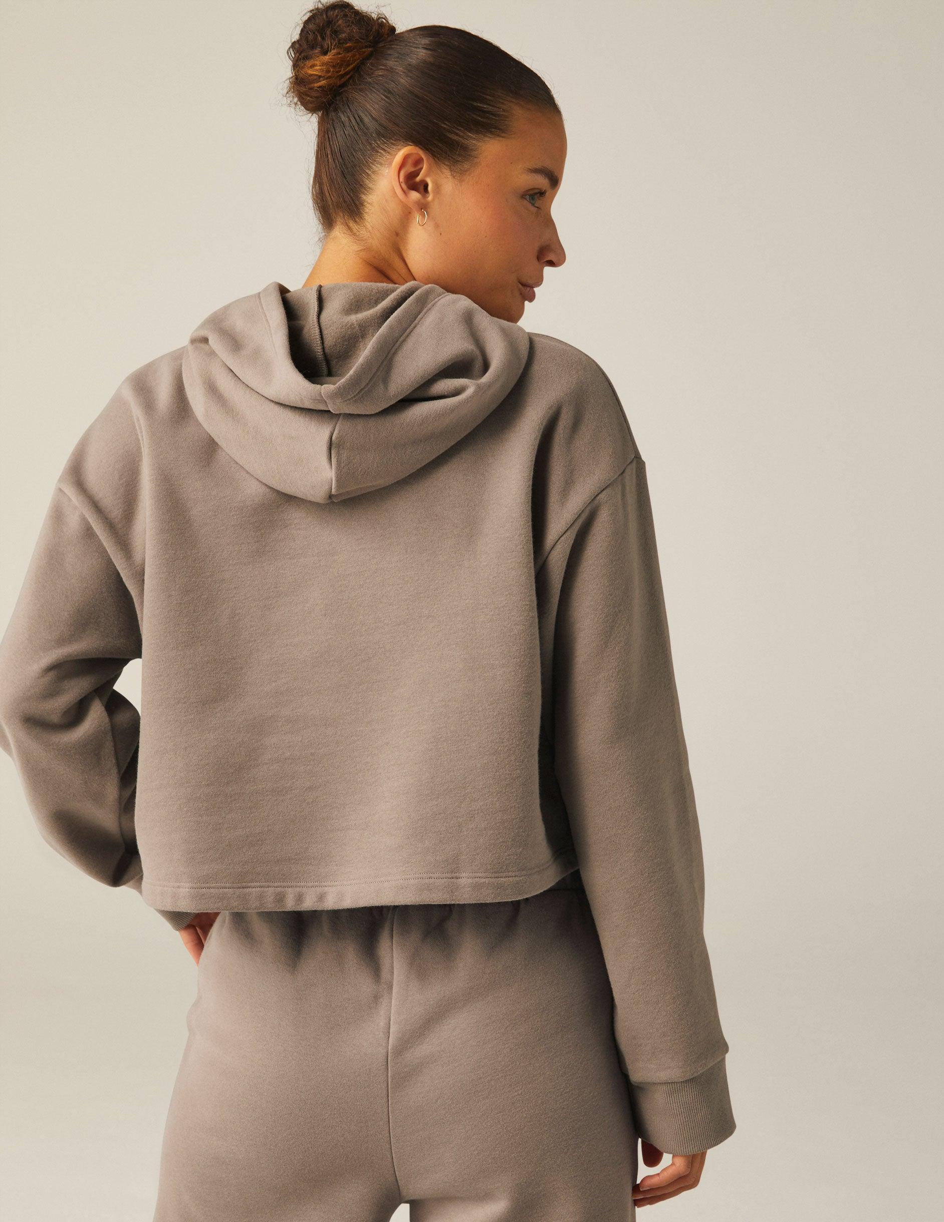 LuxeFleece Happiness Cropped Hoodie Product Image