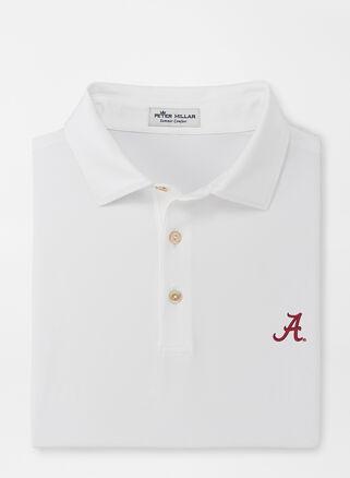 Peter Millar Mens Alabama Solid Performance Jersey Polo | Color: White | Size: 3XL Product Image