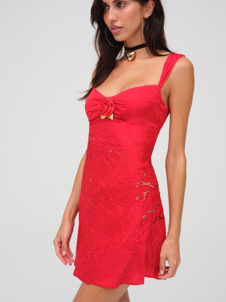 Claudia Mini Dress — Red Product Image
