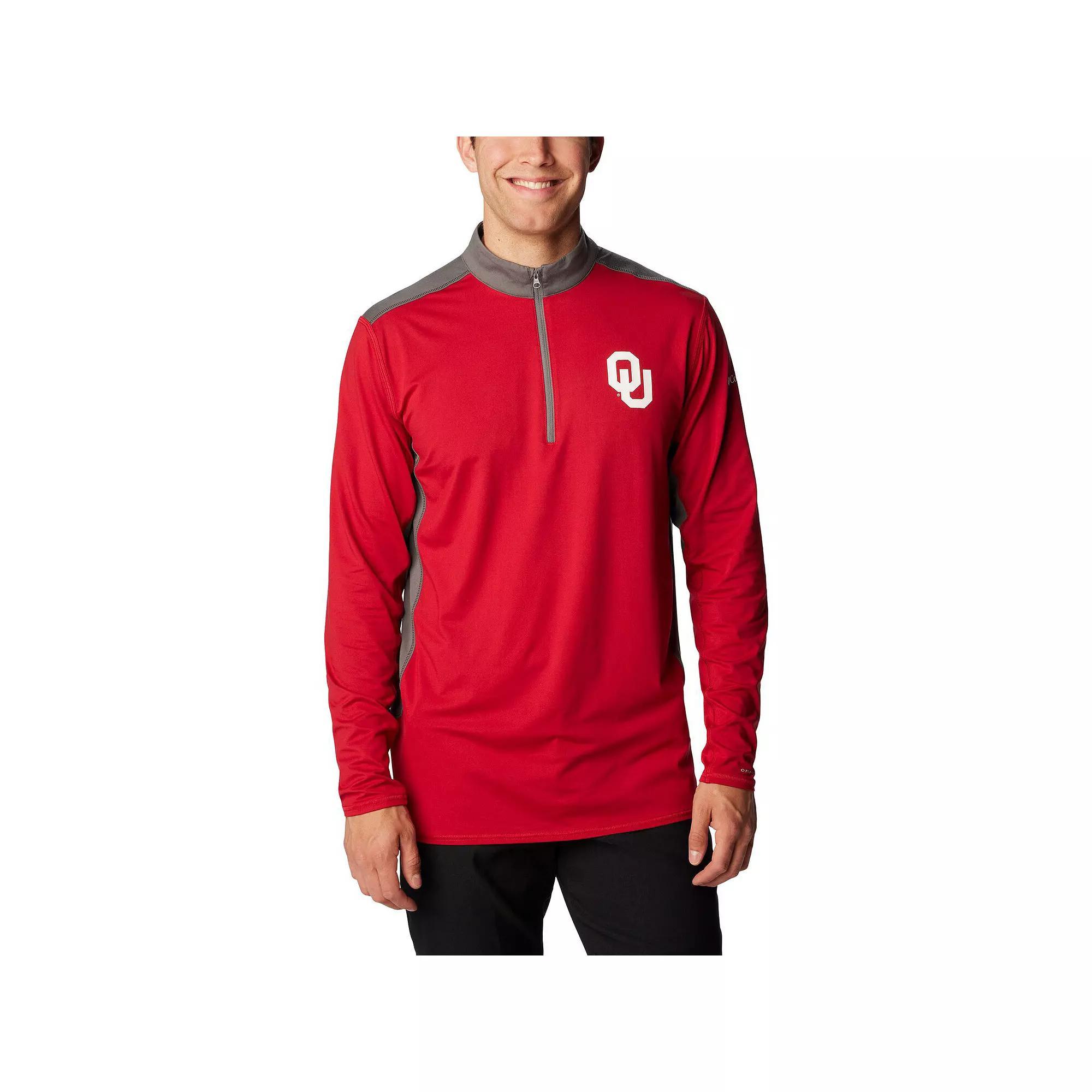 Men's Columbia Crimson Oklahoma Sooners Tech Trail™ Omni-Shade Quarter-Zip Top, Size: 2XL, Red Product Image