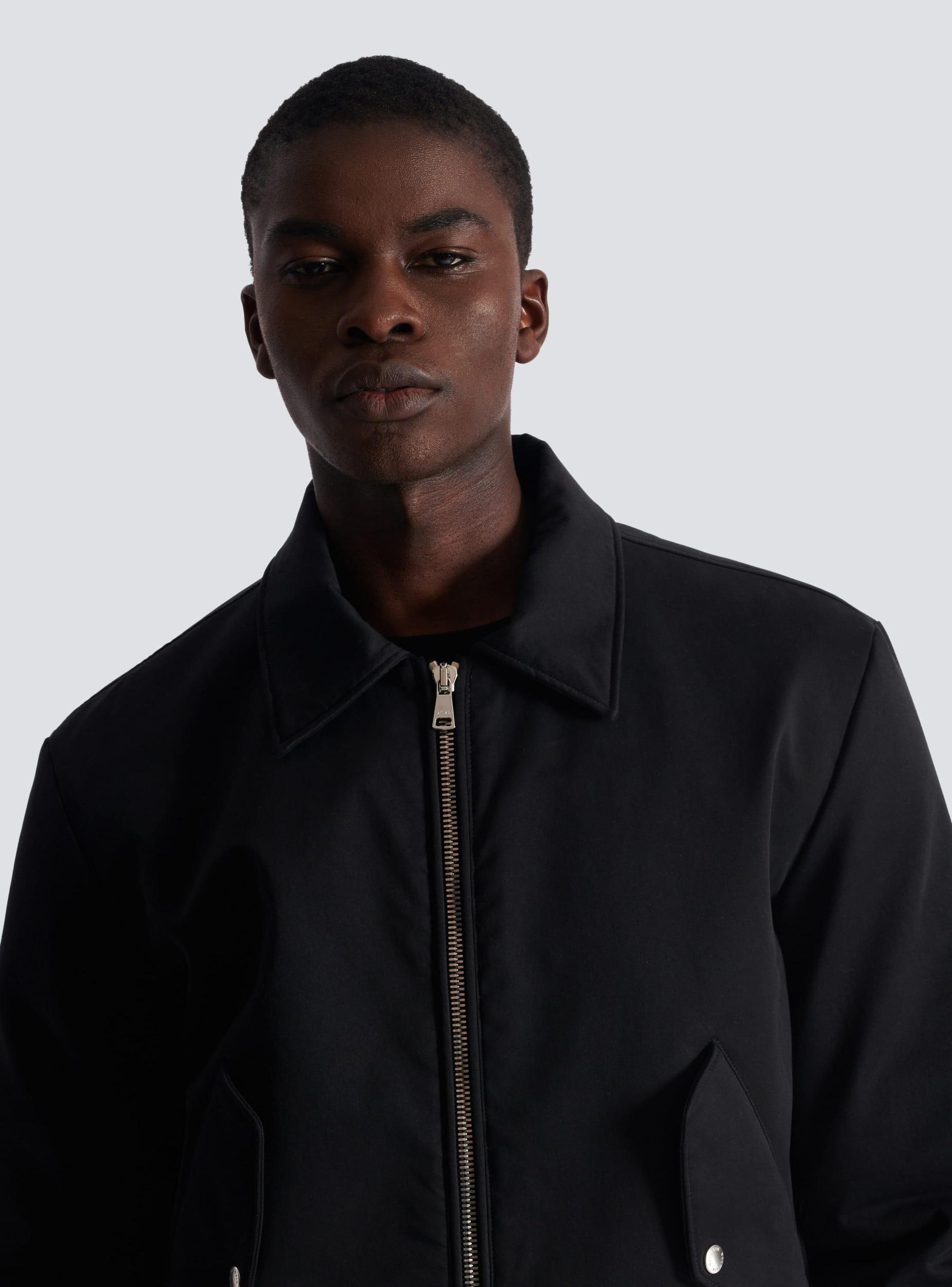 Cotton bomber jacket with vintage Balmain logo Product Image