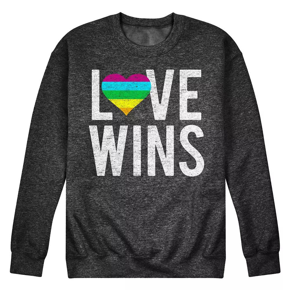 Men's Love Wins Fleece Sweatshirt, Size: Large, Heather Grey Product Image
