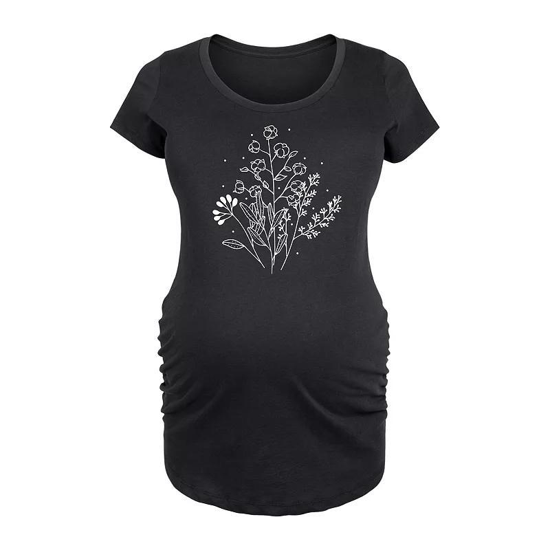 Maternity Fall Flowers Graphic Tee, Womens Product Image
