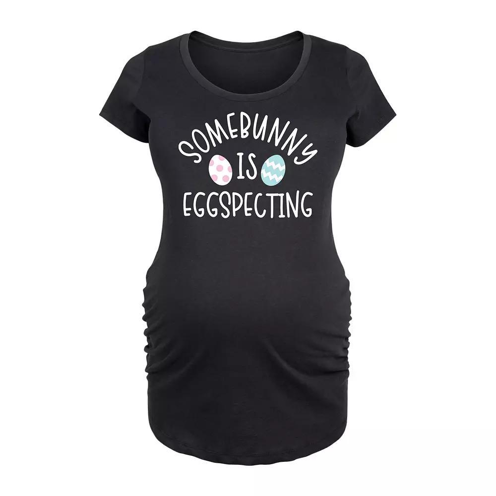 Maternity Somebunny Expecting Graphic Tee, Womens Blue Product Image