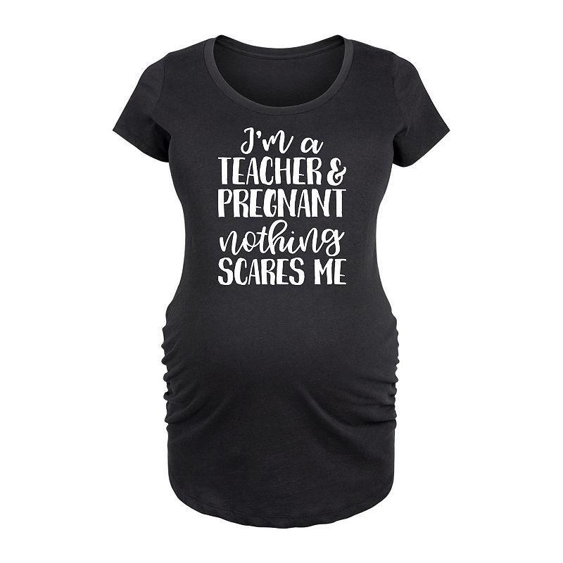 Maternity I'm A Teacher And Pregnant Graphic Tee, Women's, Size: Small-Mat, Grey Red Product Image