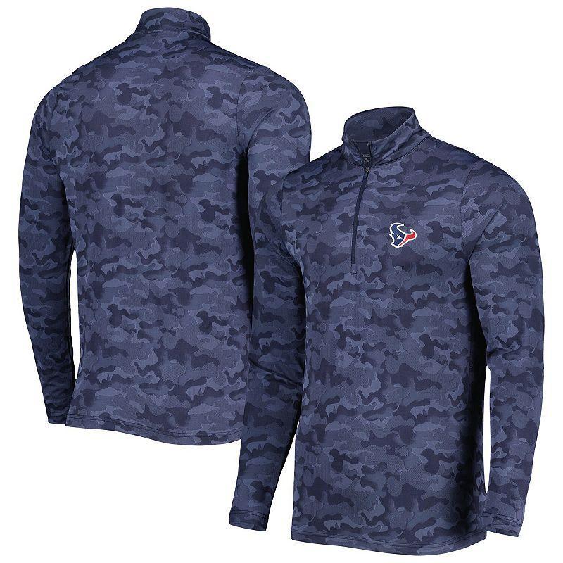 Mens Antigua Houston Texans Brigade Quarter-Zip Sweatshirt Blue Product Image