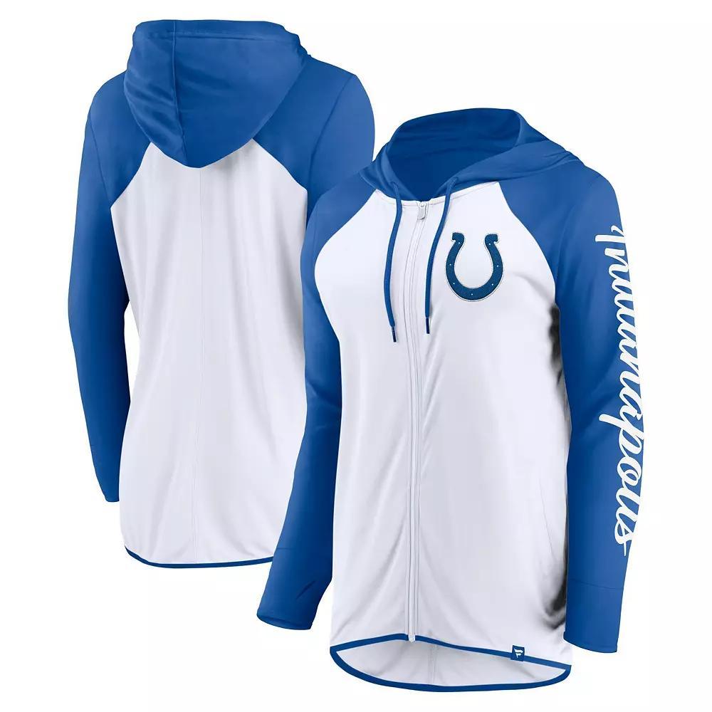 Women's Fanatics White/Navy Dallas Cowboys Script Full-Zip Hoodie, Size: 2XL Product Image